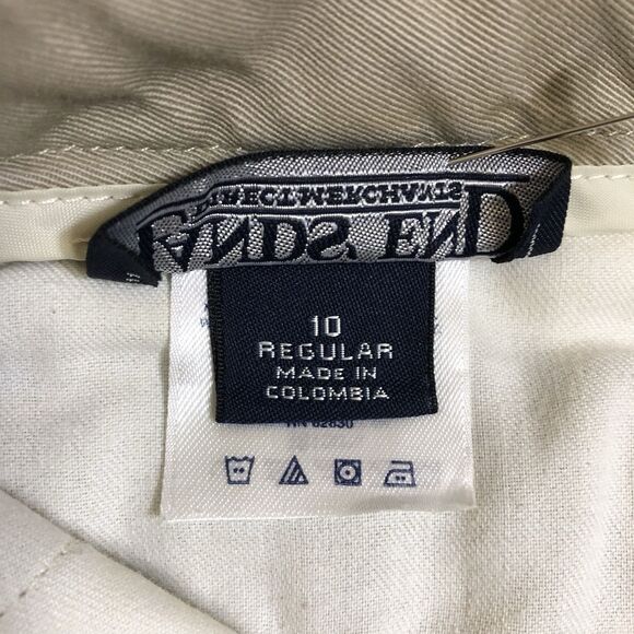 Lands End Womens 10 Mid Rise Straight Leg Khaki Pants - Picture 6 of 16